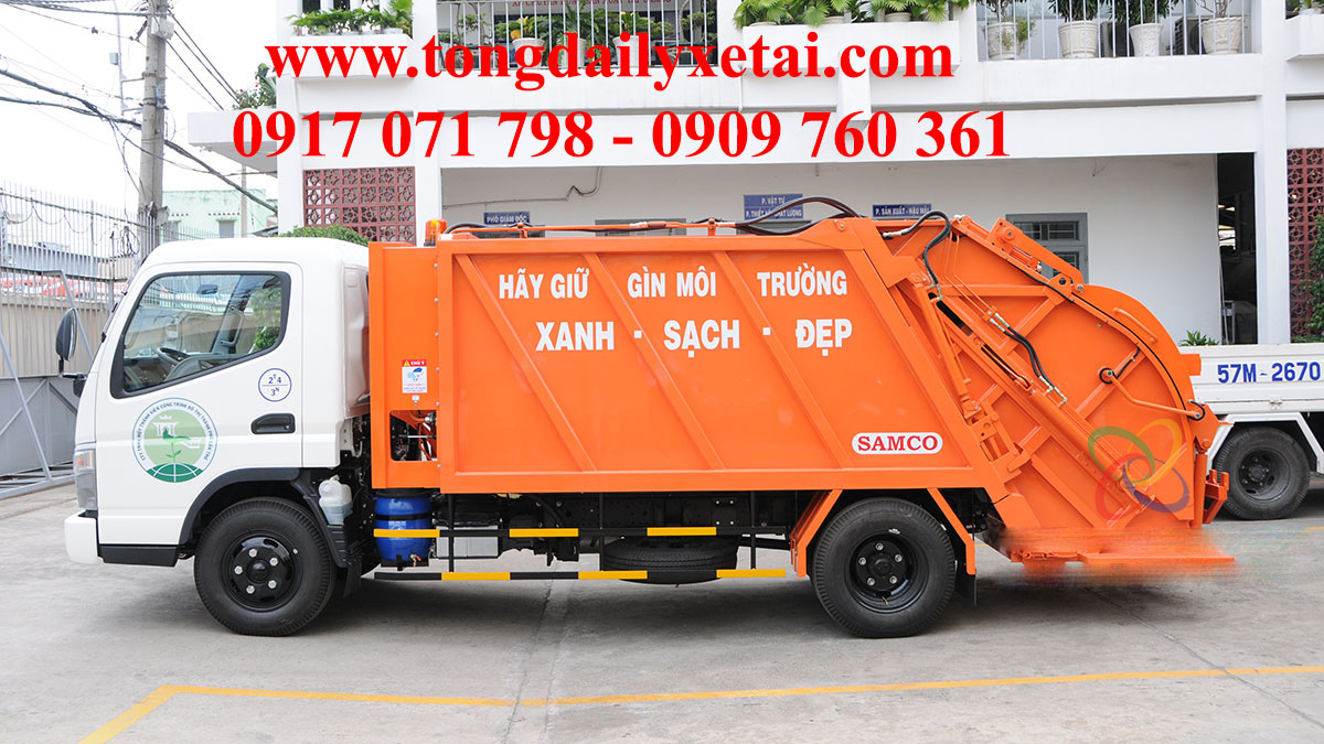 Xe Ép Rác Mitsubishi Thùng Cặp 5.3 Khối