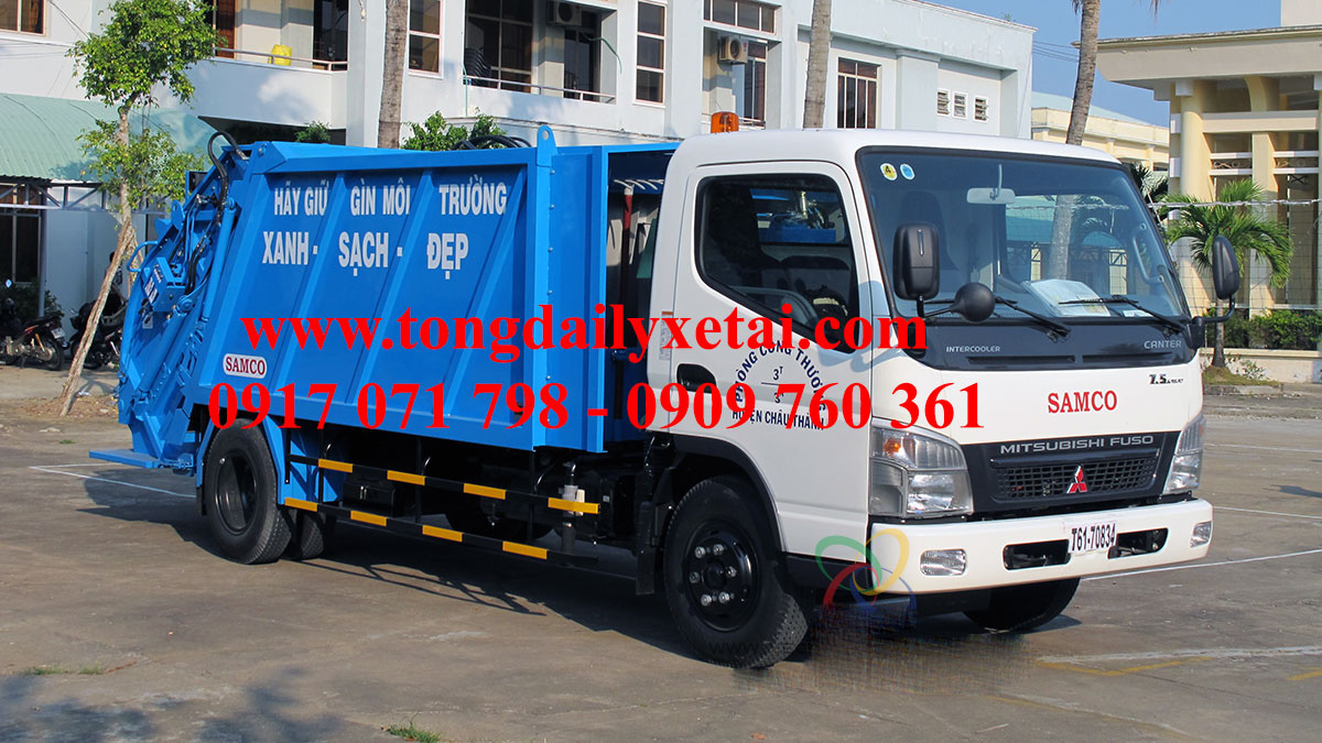 Xe Ép Rác Mitsubishi Cặp Thùng 6 Khối